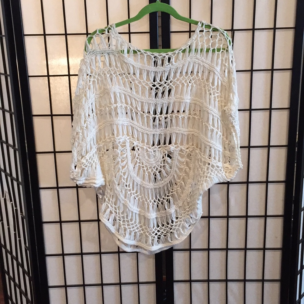 Beach cover up ; handmade in the color “off white”